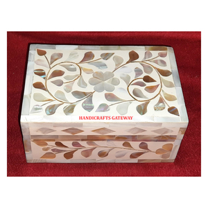 Nouveau dernier fait à la main de haute qualité en bois nacre couleur blanche Rectangle forme boîte à bijoux utilisation pour les cadeaux et les décorations - Product Image 1