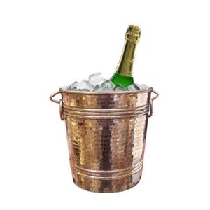 Elegante cubo de hielo de cobre martillado vintage con artesanía de alta calidad y asas duraderas para bar - Product Image 5