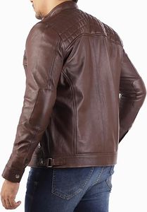 Blouson de moto GLOBAL EDGE Jild Signature Diamond Style en cuir d'agneau respirant, manches longues, pour homme, couleurs personnalisées - Product Image 2