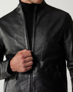 Veste en cuir de haute qualité à fermeture éclair élégante pour hommes vente en gros Personnaliser tendance vêtements d'extérieur en daim Veste en tissu respirant - Product Image 4