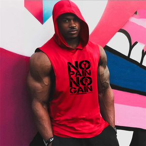 Débardeur d'entraînement à capuche pour homme, t-shirt de musculation sans manches pour homme, musculation, musculation - Product Image 4