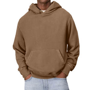 Sudadera con capucha de algodón de gran tamaño con logotipo bordado personalizado para hombre - Product Image 2