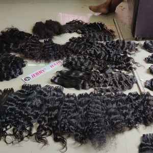 Máquina de extensiones de cabello Remy virgen indio de alta calidad, cabello humano sin procesar de onda profunda suelta de doble trama, 100 gramos Vixxen - Product Image 2