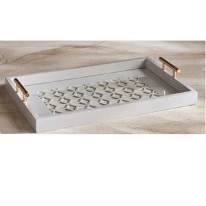 Bandeja de Madera de Diseño con Acabado Esmaltado para Decoración de Mesa en Bodas y Fiestas, Bandeja de Servicio para Catering en Restaurantes - Product Image 1