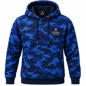 Sudadera con Capucha Azul Camuflaje para Hombre VANIA ENTERPRISES, Corte Regular, Diseño con Bolsillos, Estilo Casual - Product Image 1