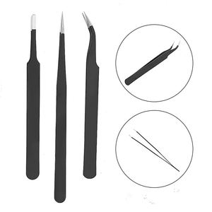 Pince à épiler professionnelle légère en acier inoxydable pour extension de cils, embouts en fibre de haute qualité, y compris le manuel des cils naturels - Product Image 6