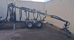Low Impact 3Ton Forestryy Timberr Forwarding Trailer With 4 2 mtr Crane and <b>Grab</b> for sale - Product Image 2