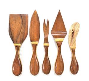 Couteau à fromage à manche en bois d'acacia Fourchette et couteau à beurre pour usage domestique - Product Image 1