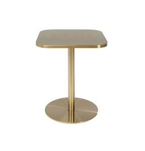 Mesa de centro lateral única decorativa de aspecto más nuevo, Base de hierro de Metal con revestimiento de polvo blanco con tapa de madera, muebles de mesa auxiliar de café - Product Image 5