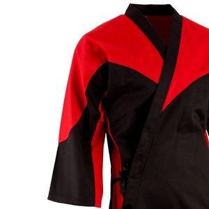 Uniforme de Karate con Panel de contraste para adultos, chaqueta de Karate con cuello en V, pantalones con cordón ajustable, ropa de artes marciales Unisex - Product Image 2