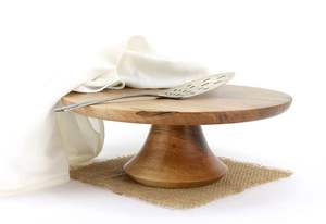 ถาดไม้อาคาเซียแบบทำมือขาตั้งสำหรับวางเค้กเครื่องล้างจานปลอดภัยสำหรับเสิร์ฟเค้กผลไม้ - Product Image 2