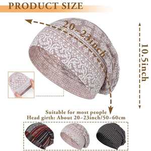 Unisex Patterned <b>Slouch</b> <b>Beanie</b> Soft Stretch Fabric Lightweight Printed Cap Casual Daily Party Wear Comfortable Headwear - Product Image 2