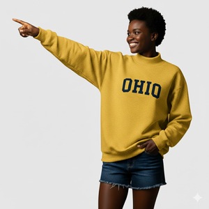 Sudaderas de Forro Polar Casuales de Invierno para Mujer, Estilo Fraternidad Griega, Cuello Alto, Logotipo Frontal Personalizado, Color a Elegir - Product Image 1