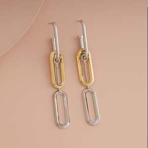 Trendy Drop and Pendant <b>Earrings</b> Geometric Zinc Alloy with Stainless Steel Pearl <b>Diamond</b> Zircon for Gift - Product Image 2