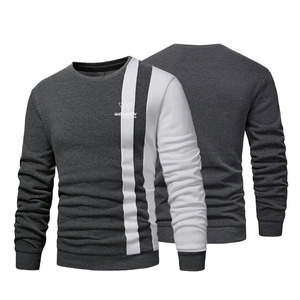Sweat-shirts à capuche brodés pour hommes en gros, taille surdimensionnée, hiver, ODM personnalisé, 100% coton, taille plus, sweat-shirt à col rond unisexe - Product Image 4