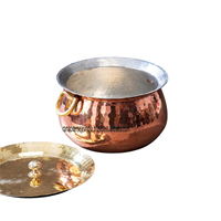Casserole en cuivre martelé de qualité supérieure, deux poignées, compatible induction, écologique pour un usage quotidien, soupe, cuisson lente
