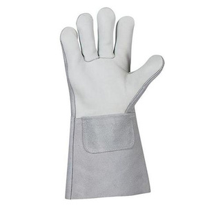 Guantes profesionales de cuero de vaca para Stick MIG Tig soldadura Color personalizado seguridad trabajo mano guantes protectores - Product Image 3