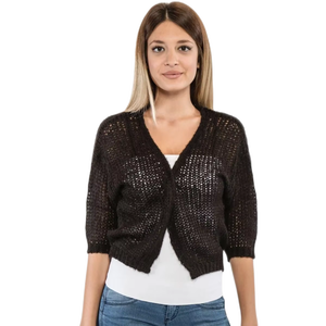 Veste en mohair Maria pour femme sans boutons avec Jaunty Air pour le bureau ou la robe avec logo sur le devant - Product Image 1