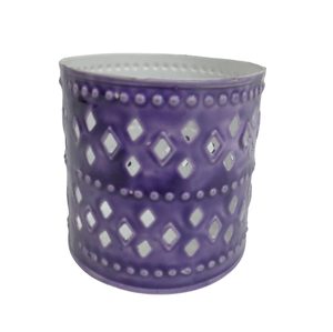 Soporte votivo de hierro decorativo clásico, tarro de vela de Color cerámico brillante para sala de estar, decoración de mesa de Navidad - Product Image 1