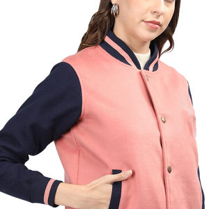 Veste universitaire élégante pour femmes bombardier letterman élégant manches polaires mélange de laine premium brodé vêtements d'extérieur décontractés pour le collège - Product Image 4