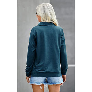 Top qualité QuaterZipper sweat femmes demi fermeture éclair pull américain surdimensionné à capuche Style Streetwear sweat - Product Image 2