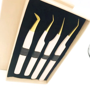 Gratis Personalizar Logo Extensión de pestañas Volumen Pinzas de pestañas fabricantes Maquillaje Pinzas de acero inoxidable - Product Image 4