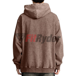 Sudaderas con capucha lavadas con ácido de algodón 100% de alta calidad, ropa de hombre de invierno de punto con capucha de estilo callejero Vintage de secado rápido al por mayor - Product Image 5