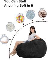 Énorme pouf de 7 pieds style années 90, chaise longue d'extérieur, pouf rempli de billes, pouf de jeu de lancer de billes
