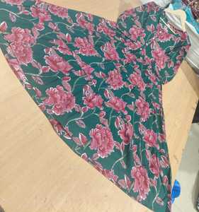 Vestido MIDI de algodón estampado rosa con bolsillos, vestido MIDI de algodón para mujer con mangas florales, ropa formal para mujer - Product Image 1