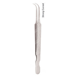 Pince à épiler d'extension de cils en acier inoxydable incurvée forte couleur argent différents modèles de haute qualité - Product Image 3
