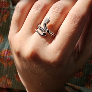 แหวนเงินงู CZ วงแหวนเงิน CZ วงตางู - Product Image 2