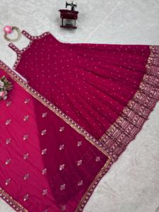Ensemble Ethnic Elegance en fausse georgette avec micro-intérieur et dentelle sur les quatre côtés bordée de Dupatta - Product Image 4
