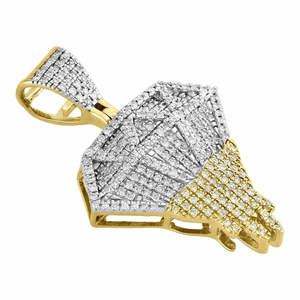 Colgante de moissanita de corte princesa de 1,20 CT chapado en oro amarillo de 10 quilates con diseño de goteo elegante en colgantes finos de estilo Hip Hop - Product Image 4