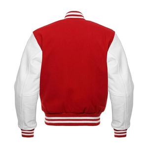 แจ็คเก็ตวาร์ซิตี้สีขาว AC Milan แบบใหม่ สกรีนโลโก้ตามสั่งสำหรับผู้ชาย แจ็คเก็ตบอมเบอร์วาร์ซิตี้สำหรับผู้ชาย - Product Image 4