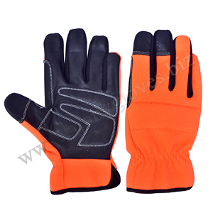 Vente en gros de gants de mécanicien en cuir synthétique, paume en caoutchouc, étiquette, gants de soudage - Product Image 3