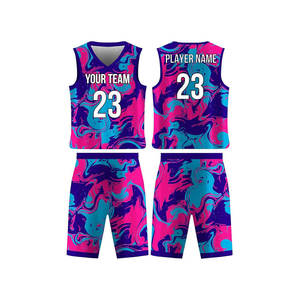 Ensemble de maillots de basket-ball Polyester respirant Unique réversible Uniforme Sublimation Logo imprimé - Product Image 1