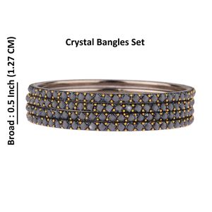 Grossiste indien Ensemble de bracelets Bracelet clouté en cristal CZ pour femmes Bijoux, gris - Product Image 4