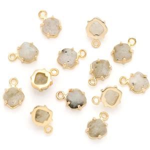 926 Silver Rhombus Gemstone Prong Setting Charm <b>Pendant</b> - Gold Plated Charms Jewelry - Product Image 4