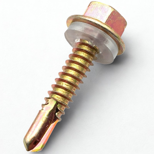 Vis autoperceuse à tête hexagonale avec rondelle hexagonale SDS Roffing C1022 DIN 7504 K en acier au carbone zingué jaune, prix compétitif - Product Image 2