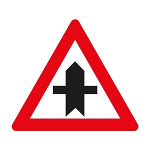 Panneau de signalisation routière réfléchissant en acier T-22a pour l'intersecction de routes principales/secundaires, avertissement de sécurité 'Stop', panneau de prudence - Product Image 1