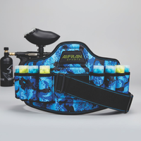 Ceinture de poche à munitions de paintball AIFRAN Pro Series - Capacité de 4+5 pour les tournois - Logo en caoutchouc haute résistance - Sac de taille tactique pour les professionnels