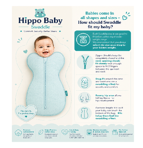 Cozy Hippo Baby Swaddle Light Turquoise <b>Comfortable</b> Newborn Sleep Sack Ergonomic Arms Up Design Soft Cotton - Product Image 3