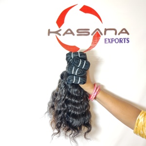 Extensiones de cabello humano sin procesar indio 100%, paquete de cabello Remy crudo, venta al por mayor, máquina de trama doble barata, cutícula alineada - Product Image 5