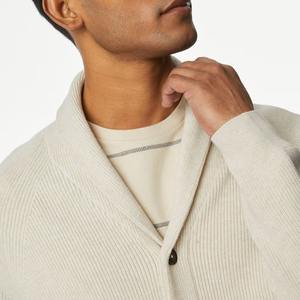 High Quality ODM Custom Knit Fitness <b>Cardigan</b> Long Sleeved Slim V-Neck Button Decoration <b>Zipper</b> Breathable Winter Pattern - Product Image 3