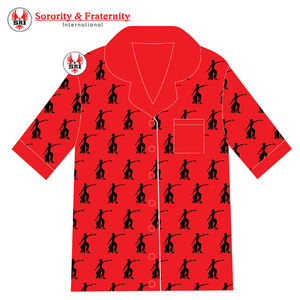 Delta Sigma Sorors Nightwear Sleeping <b>Short</b> Breathable 2 Piece Greek Customized Satin Silk <b>Women</b> Sets Ladies Outfits <b>Pyjamas</b> set - Product Image 6