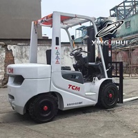Chariot élévateur diesel d'occasion TCM FD30T6 de 3 tonnes avec hauteur de levage de 3000 mm et déplaceur latéral, en bon état de fonctionnement