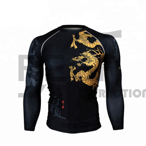 Camisetas de Compresión para Gimnasio, Surf, Manga Larga, Logotipo Personalizado, Protección UV, Rashguard de BJJ, MMA, Sublimadas, Rash Guard para Hombre, Sublimación DHL, FEDEX, OEM - Product Image 1
