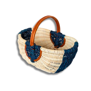 Panier de récolte en rotin naturel personnalisable, panier de pique-nique avec poignées, design tissé écologique, artisanat vietnamien - Product Image 1