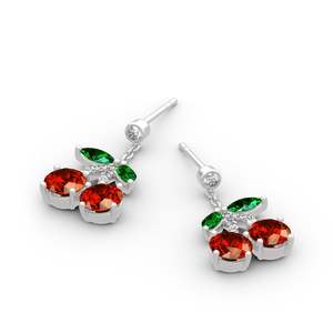Pendientes de Plata de Ley con Diseño de Cereza y Frutas de Verano Jeulia - Product Image 3