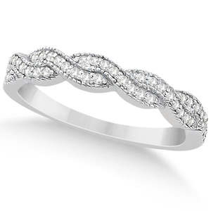 18K White Gold Diamond Infinity Semi-Eternity Wedding <b>Band</b> 0.30ct Diamond <b>Rings</b> - Product Image 3